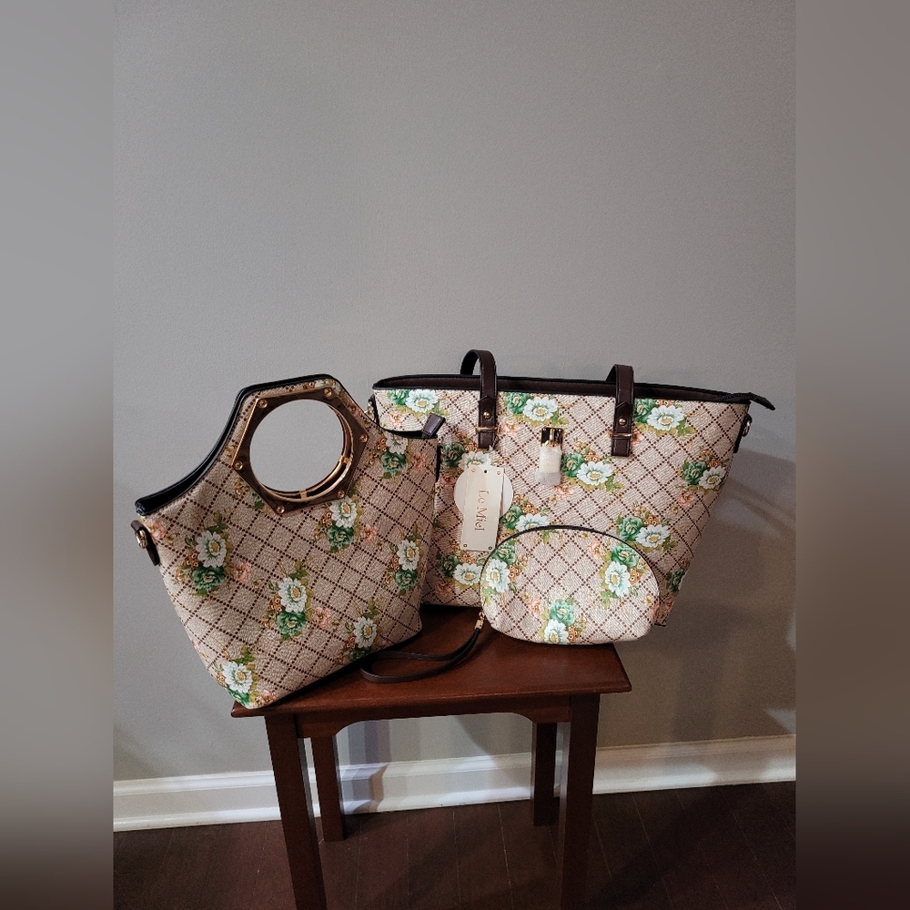 Le Miel 3-in-1 Floral Handbag Set